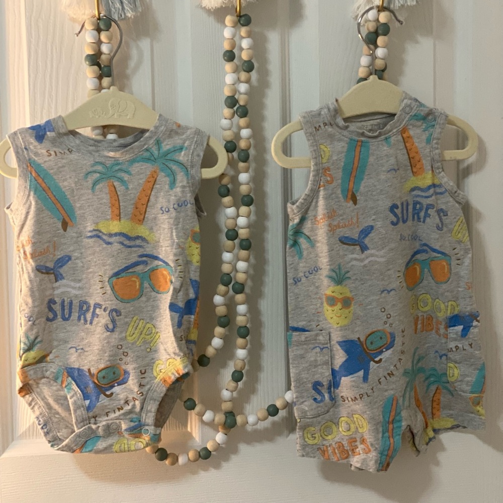 Romper and onesie set. 3-6 carters